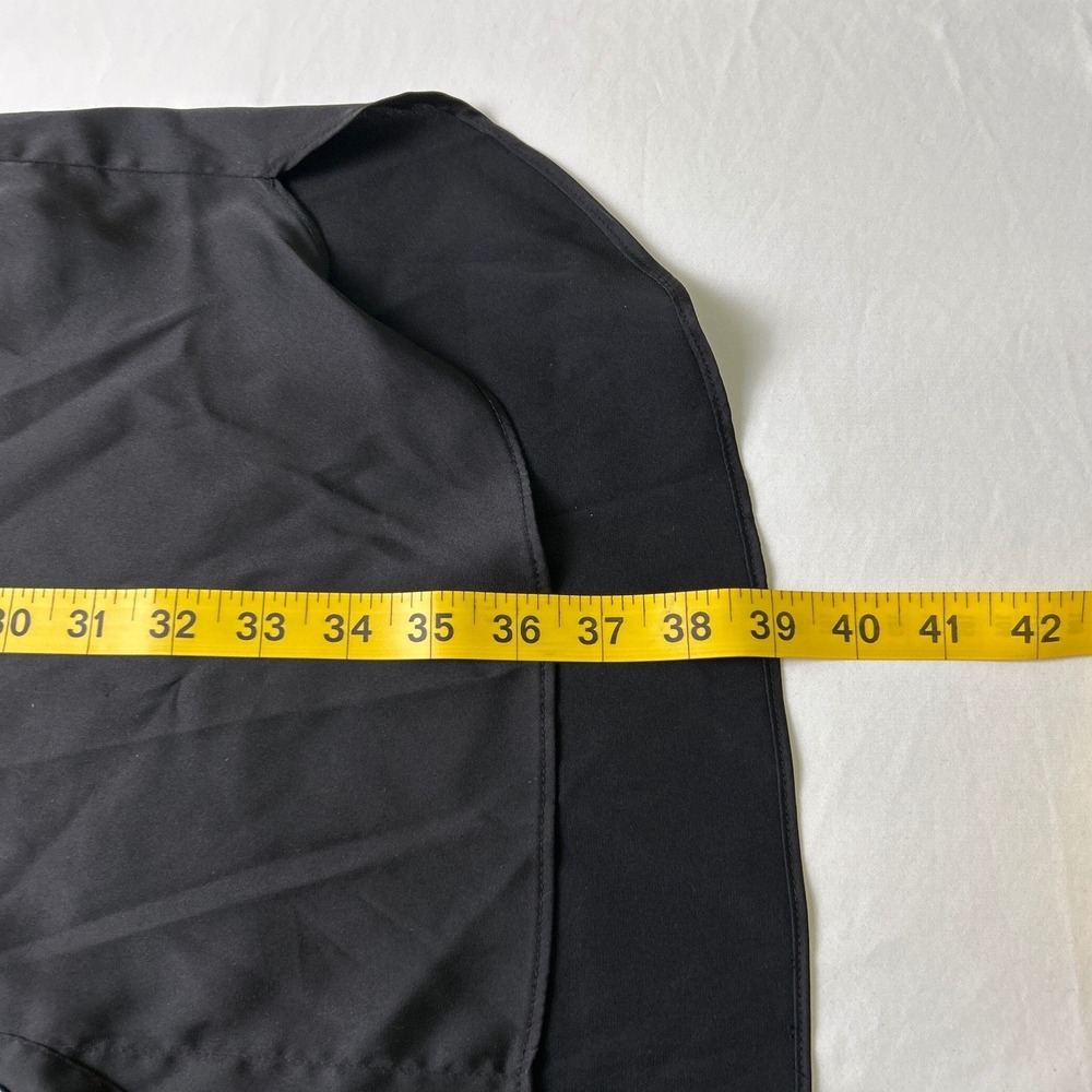 Banana Republic Womens Satin Button Down Shirt Dress Size M Black Minimalist - Picture 7 of 10